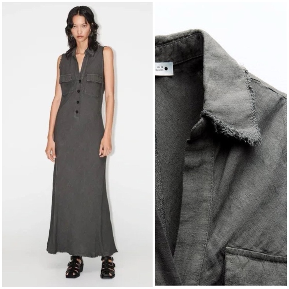 ZARA ~ Linen Shirtdress Dress